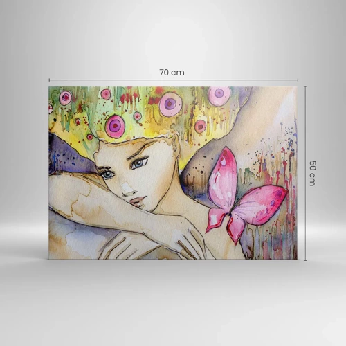 Schilderen op canvas - Vlinderprinses - 70x50 cm