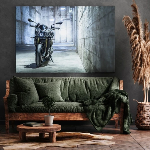 Schilderen op canvas - Voordat de motor brult - 70x50 cm