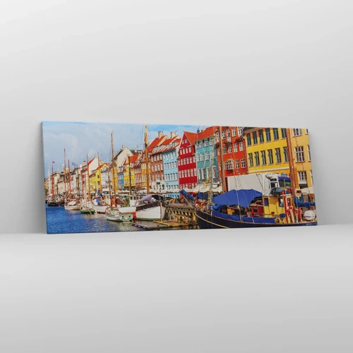 Schilderen op canvas - Vrolijke werf - 140x50 cm