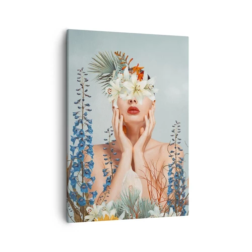Schilderen op canvas - Vrouw - bloem - 50x70 cm
