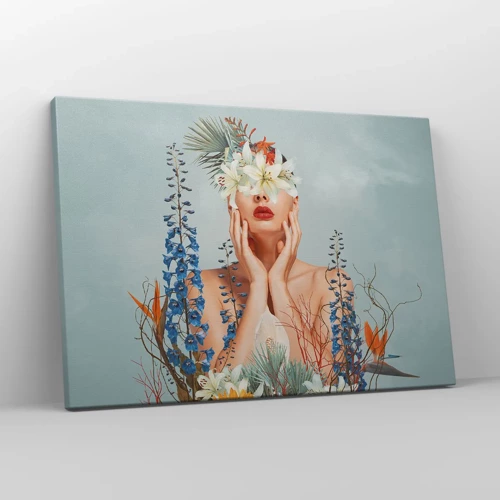 Schilderen op canvas - Vrouw - bloem - 70x50 cm