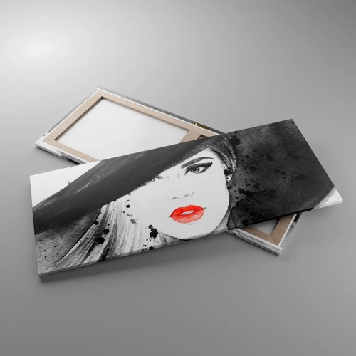 Schilderen op canvas - Vrouw in het zwart - 120x50 cm