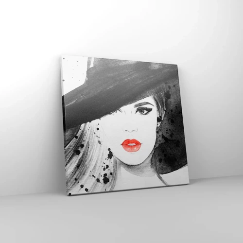 Schilderen op canvas - Vrouw in het zwart - 30x30 cm