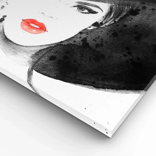 Schilderen op canvas - Vrouw in het zwart - 55x100 cm