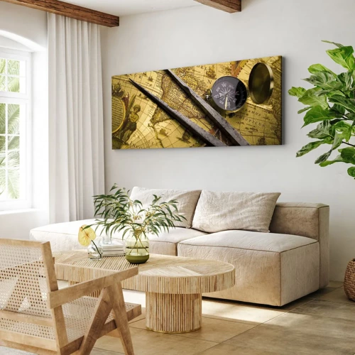 Schilderen op canvas - Waar zijn deze schatten? - 140x50 cm