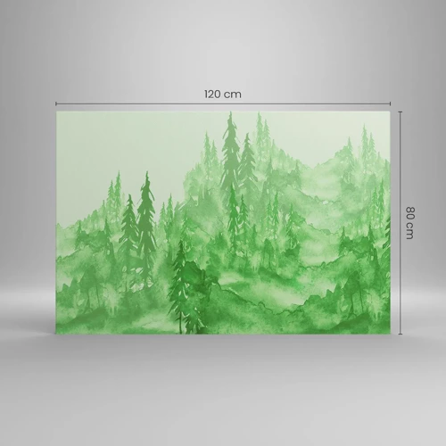 Schilderen op canvas - Wazig met groene mist - 120x80 cm