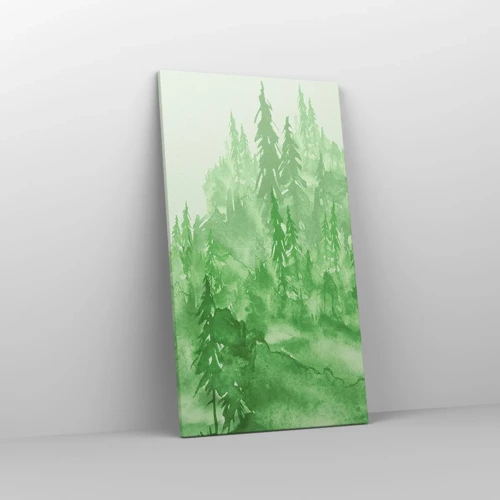 Schilderen op canvas - Wazig met groene mist - 45x80 cm