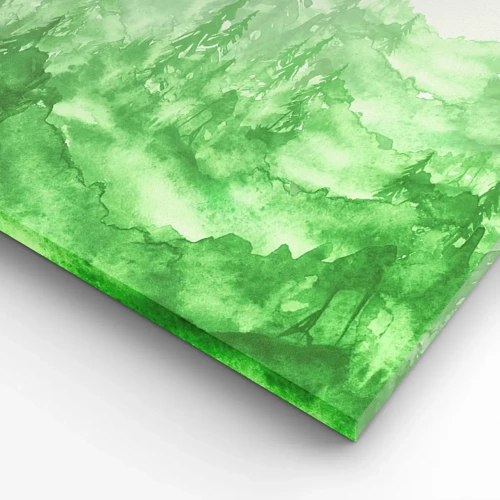 Schilderen op canvas - Wazig met groene mist - 50x50 cm