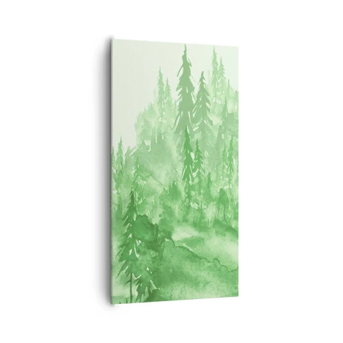 Schilderen op canvas - Wazig met groene mist - 65x120 cm