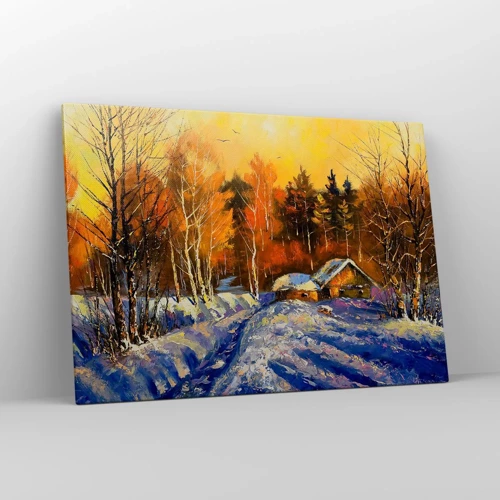 Schilderen op canvas - Winter impressie in de zon - 100x70 cm