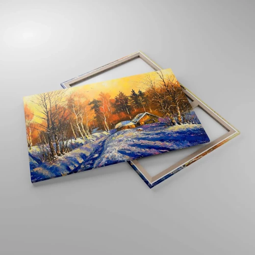Schilderen op canvas - Winter impressie in de zon - 120x80 cm