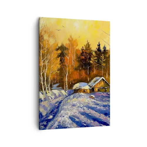 Schilderen op canvas - Winter impressie in de zon - 50x70 cm