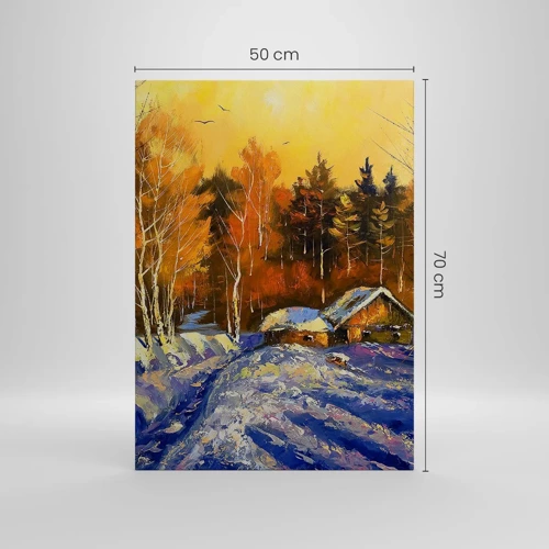 Schilderen op canvas - Winter impressie in de zon - 50x70 cm