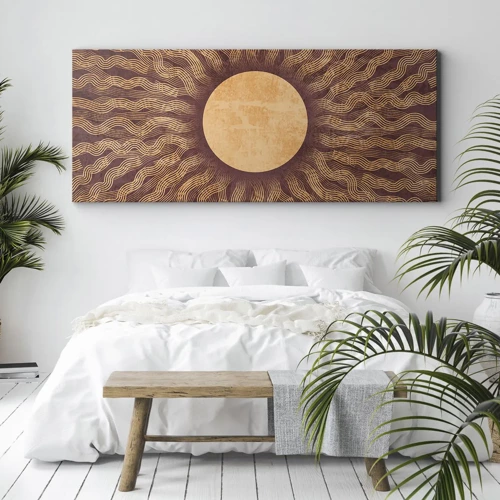 Schilderen op canvas - Zon icoon - 100x40 cm