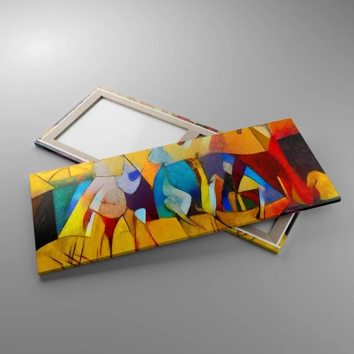 Schilderen op canvas - Zon - leven - vreugde - 120x50 cm