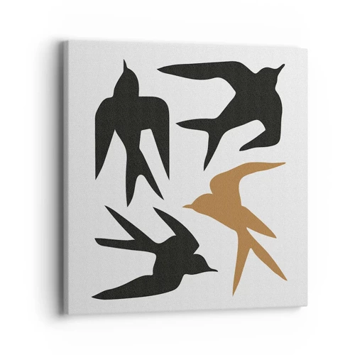 Schilderen op canvas - Zwaluwen spel - 40x40 cm