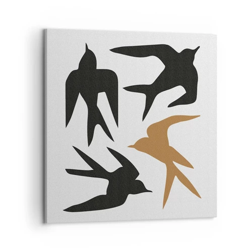 Schilderen op canvas - Zwaluwen spel - 50x50 cm