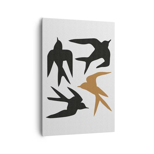 Schilderen op canvas - Zwaluwen spel - 70x100 cm