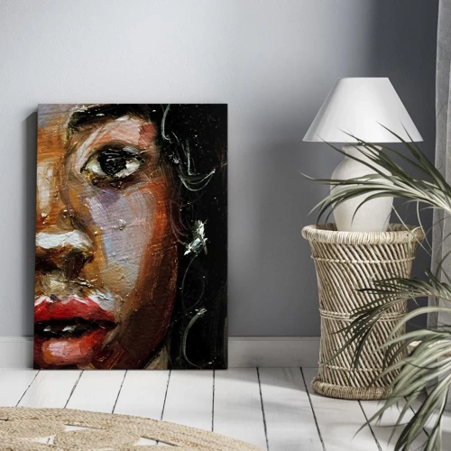 Schilderen op canvas - Zwart en gloed - 70x100 cm
