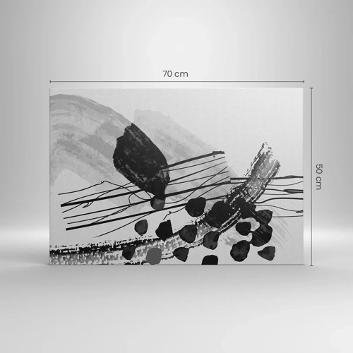 Schilderen op canvas - Zwart-wit organische abstractie - 70x50 cm