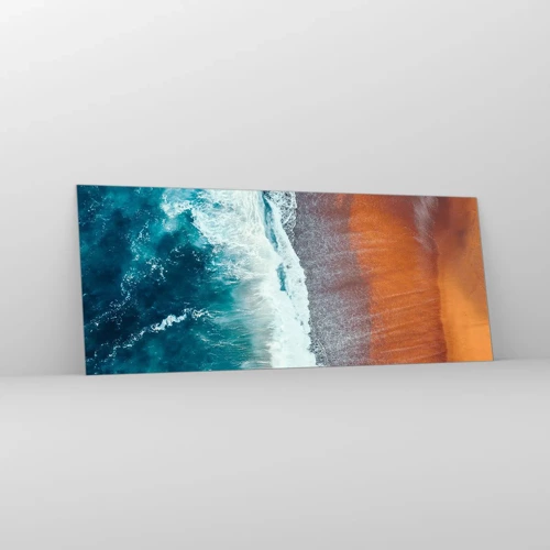 Schilderen op glas - Aanraking van de oceaan - 100x40 cm