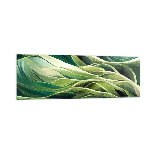 Schilderen op glas - Abstract groen spel - 160x50 cm