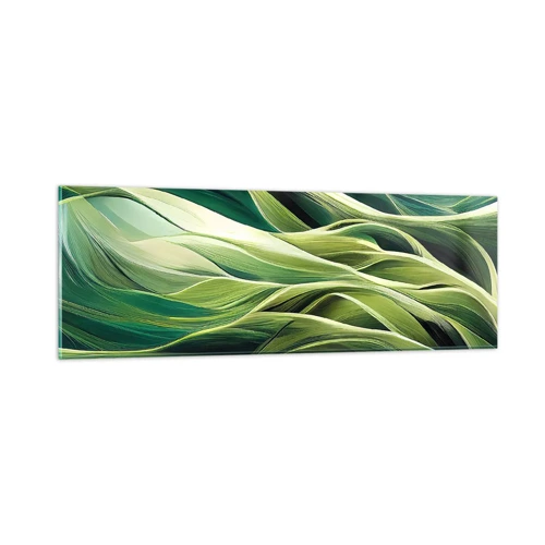 Schilderen op glas - Abstract groen spel - 90x30 cm