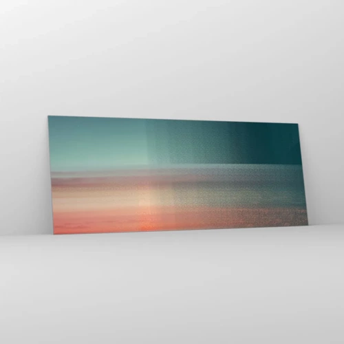 Schilderen op glas - Abstractie: golven van licht - 100x40 cm