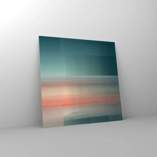 Schilderen op glas - Abstractie: golven van licht - 50x50 cm