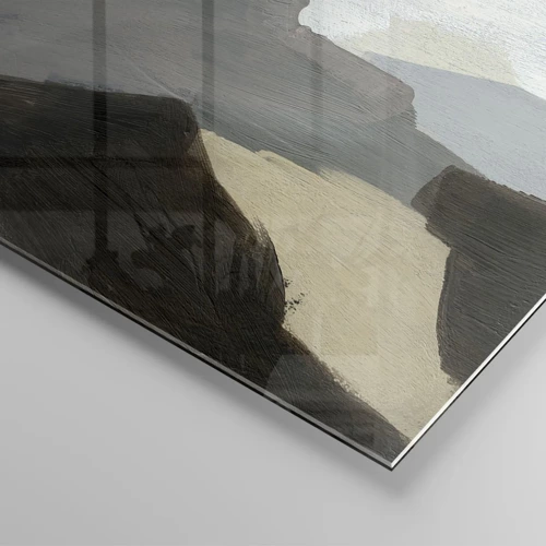 Schilderen op glas - Abstractie: het kruispunt van grijs - 120x50 cm