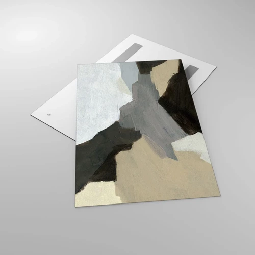 Schilderen op glas - Abstractie: het kruispunt van grijs - 80x120 cm