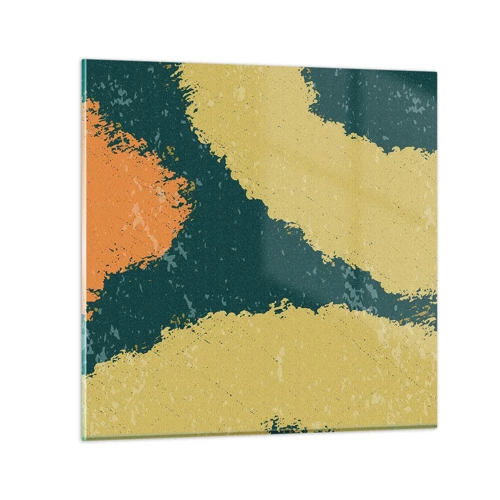 Schilderen op glas - Abstractie – langzame beweging - 30x30 cm