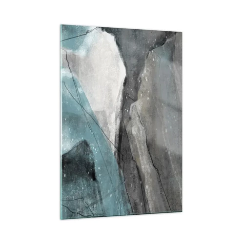 Schilderen op glas - Abstractie: rotsen en ijs - 50x70 cm