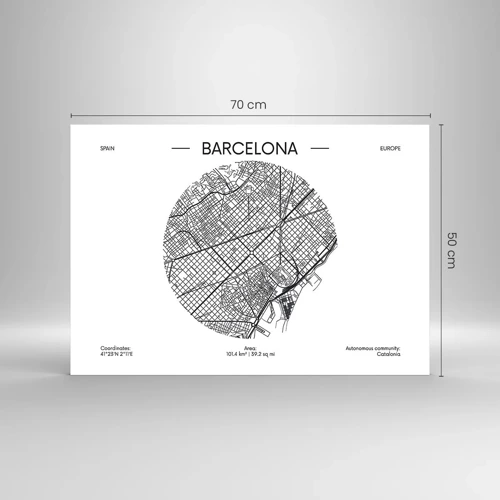 Schilderen op glas - Anatomie van Barcelona - 70x50 cm