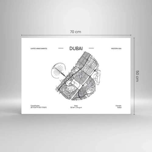 Schilderen op glas - Anatomie van Dubai - 70x50 cm