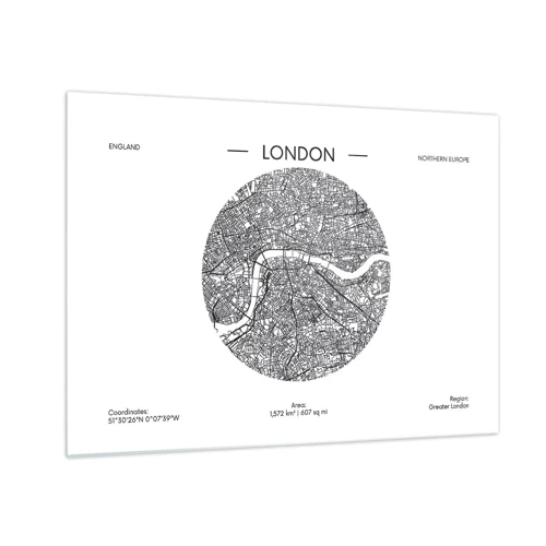 Schilderen op glas - Anatomie van Londen  - 70x50 cm