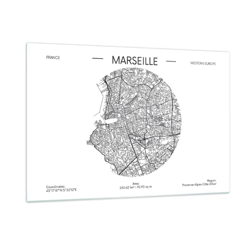 Schilderen op glas - Anatomie van Marseille - 120x80 cm