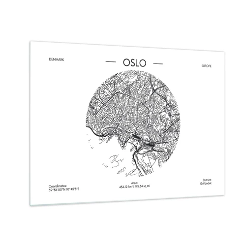 Schilderen op glas - Anatomie van Oslo - 70x50 cm