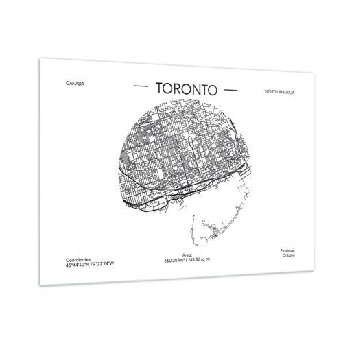 Schilderen op glas - Anatomie van Toronto - 100x70 cm