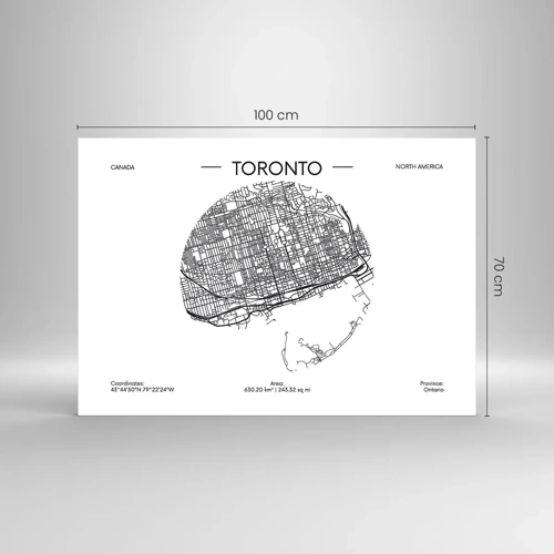 Schilderen op glas - Anatomie van Toronto - 100x70 cm