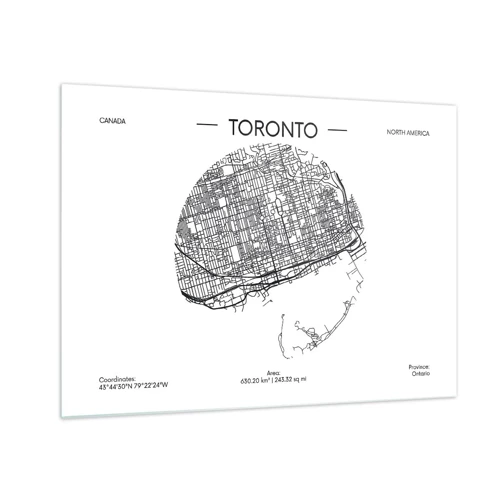 Schilderen op glas - Anatomie van Toronto - 70x50 cm