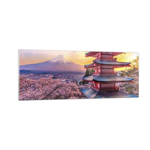 Schilderen op glas Arttor 140x50 cm - De essentie van de Japanse geest - Landschap, Mount Fuji, Choreito, Japan, Azië, Naar de woonkamer, Naar de slaapkamer, Wit, Bruin, Horizontaal, Glas, GAB140x50-4547