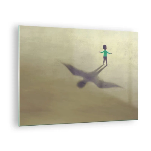 Schilderen op glas Arttor 70x50 cm - De held van de toekomst - Abstractie, Fantasie, Kunst, Voor Kinderen, Dromen, Naar de woonkamer, Naar de slaapkamer, Bruin, Zwart, Horizontaal, Glas, GAA70x50-4765