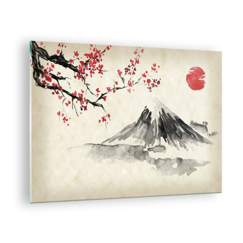 Schilderen op glas Arttor 70x50 cm - Houd van Japan - Landschap, Mount Fuji, Vulkaan, Japan, Natuur, Naar de woonkamer, Naar de slaapkamer, Wit, Zwart, Horizontaal, Glas, GAA70x50-4513