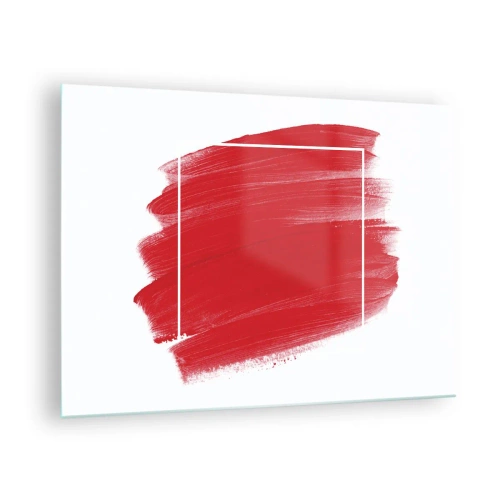Schilderen op glas Arttor 70x50 cm - Uit het frame - Abstractie, Kunst, Minimalisme, Schilderen, Vierkant, Naar de woonkamer, Naar de slaapkamer, Wit, Rood, Horizontaal, Glas, GAA70x50-5067