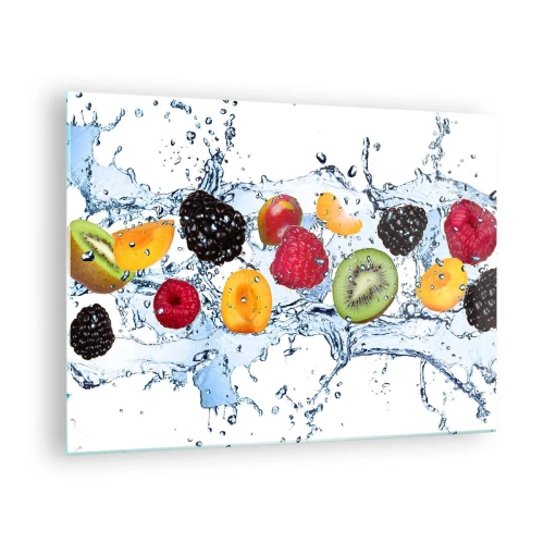 Schilderen op glas Arttor 70x50 cm - Veel plezier met ons - Fruit, Abstractie, 3D, Grafische Afbeeldingen, Water, Naar de woonkamer, Naar de slaapkamer, Rood, Zwart, Horizontaal, Glas, GAA70x50-2675