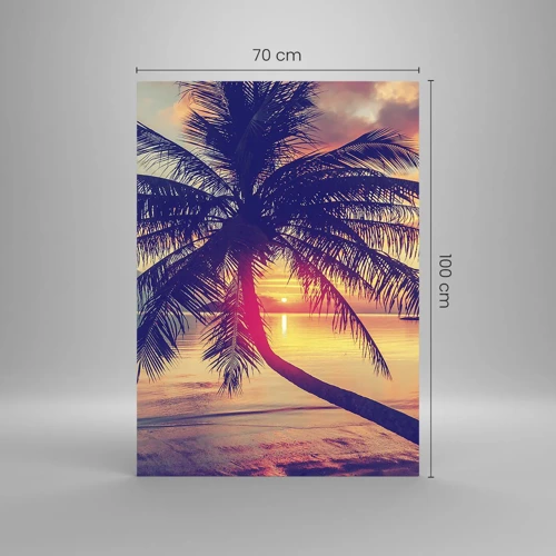 Schilderen op glas - Avond onder de palmbomen - 70x100 cm