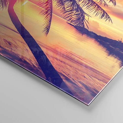 Schilderen op glas - Avond onder de palmbomen - 70x70 cm
