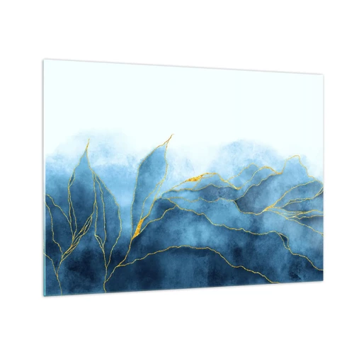 Schilderen op glas - Blauw in goud - 70x50 cm