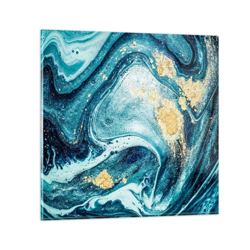 Schilderen op glas - Blauwe draaikolk - 60x60 cm